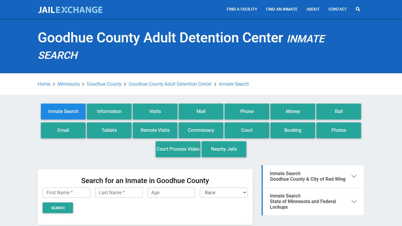 Goodhue County Adult Detention Center Inmate Search - Jail Exchange