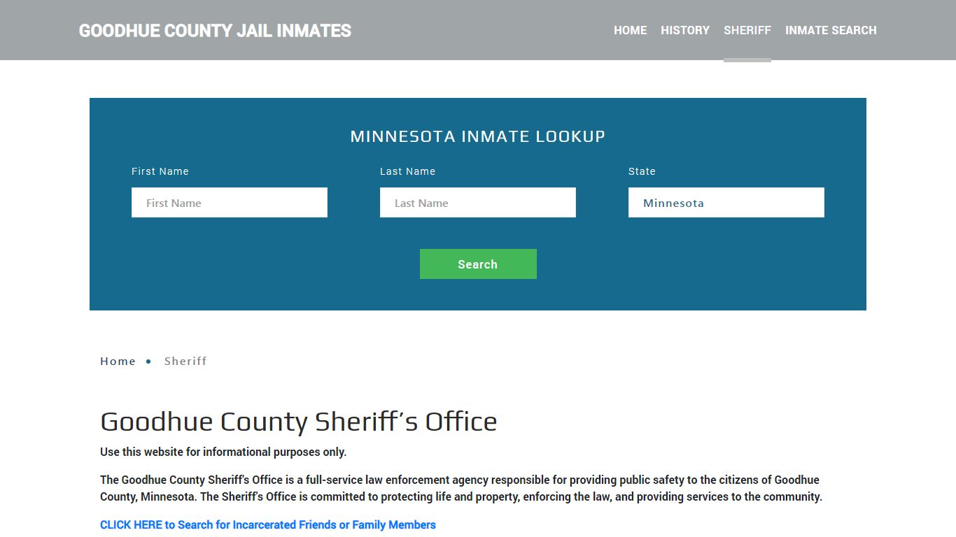 Goodhue County Sheriff, MN Arrest Warrant Lookup